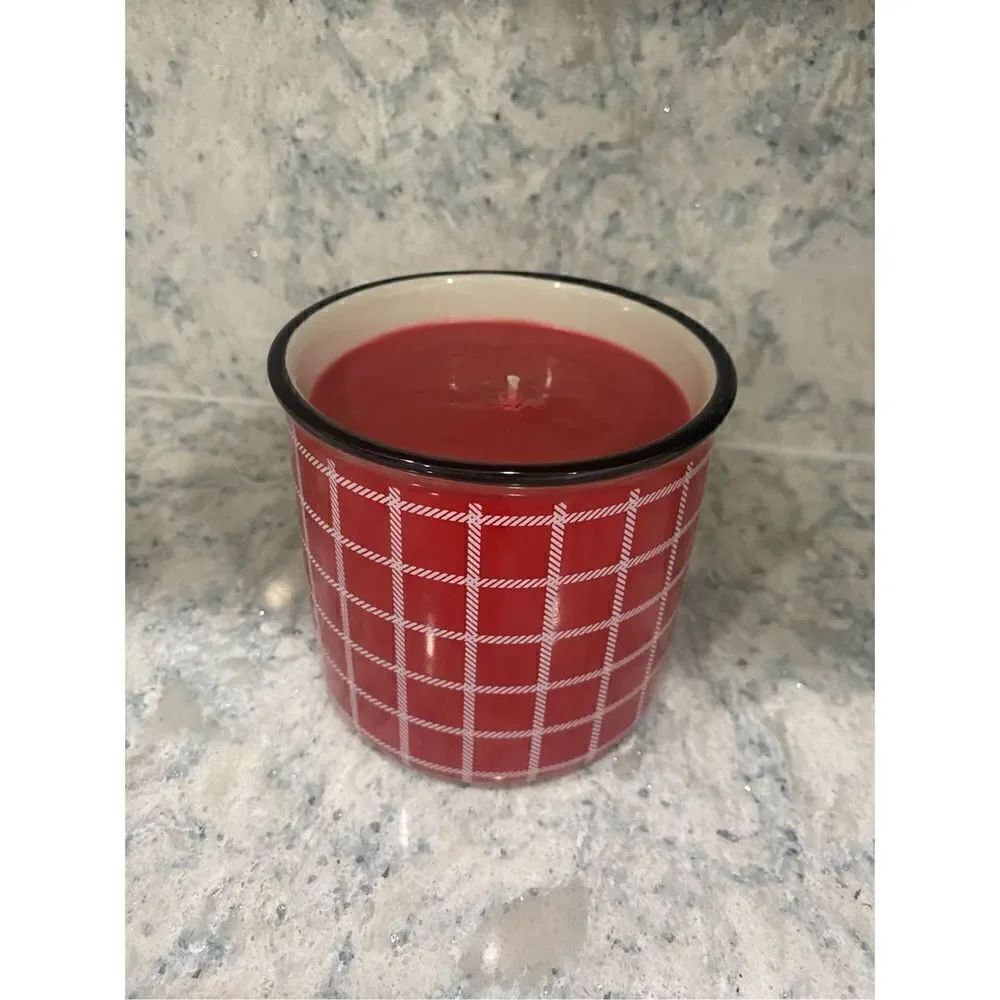 Cran-Apple Red Plaid Hallmark Mug Candle - Picture 2 of 6
